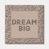 Chocolate Brown Mocha Cream Leopard Glitter Dream Magneet (Voorkant)