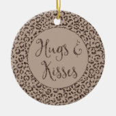 Chocolate Brown Mocha Cream Leopard Glitter Kisses Keramisch Ornament (Voorkant)