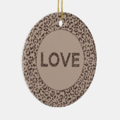 Chocolate Brown Mocha Cream Leopard Glitter Love Keramisch Ornament (Rechts)