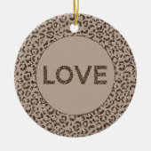 Chocolate Brown Mocha Cream Leopard Glitter Love Keramisch Ornament (Voorkant)