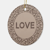Chocolate Brown Mocha Cream Leopard Glitter Love Keramisch Ornament (Links)