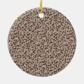 Chocolate Brown Mocha Cream Leopard Glitter Love Keramisch Ornament (Achterkant)