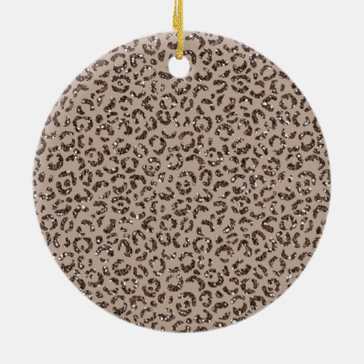 Chocolate Brown Mocha Cream Leopard Glitter Love Keramisch Ornament (Achterkant)