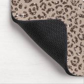 Chocolate Brown Mocha Cream Leopard Glitter Muismat (Hoek)