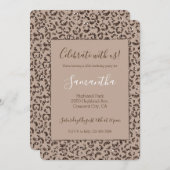 Chocolate Brown Mocha Cream Leopard Print Glitter Kaart (Voorkant / Achterkant)