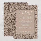 Chocolate Brown Mocha Cream Leopard Print Glitter Kaart (Voorkant / Achterkant)