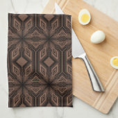 Chocolate Brown Mosaic Kitchen Towel Theedoek (Quarter Fold)