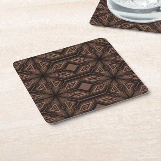 Chocolate Brown Mosaic Onderzetters set van 6 (Schuin)