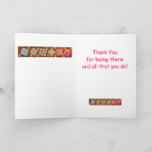 Chocolate Brown Patchwork Quilt Art Dank je Bedankkaart (Binnen)