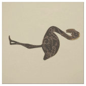 Chocolate Brown Patterned Flamingo Stof (Swatch)