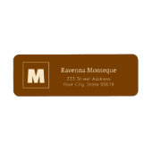 Chocolate Brown Personalized Monogram Letter Name Etiket (Voorkant)