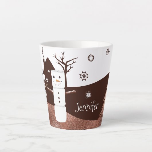 Chocolate Brown persoonlijke kerstMokken Latte Mok (Voorkant)