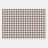 Chocolate Brown Plaid Gingham Inpakpapier Vel (Voorkant 3)