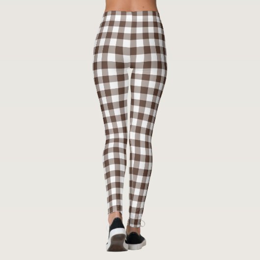 Chocolate Brown Plaid Gingham Leggings (Achterkant)