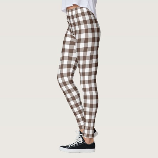 Chocolate Brown Plaid Gingham Leggings (Links)