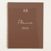 Chocolate Brown Professional Planner with name (Voorkant)