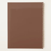 Chocolate Brown Professional Planner with name (Achterkant)