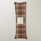 Chocolate Brown Pset Monogrammed Lichaamskussen (Voorkant Verticaal)