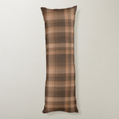 Chocolate Brown Pset Monogrammed Lichaamskussen (Achterkant (Verticaal))