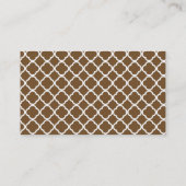 Chocolate Brown Quatrefoil;  schoolbord Visitekaartje (Achterkant)