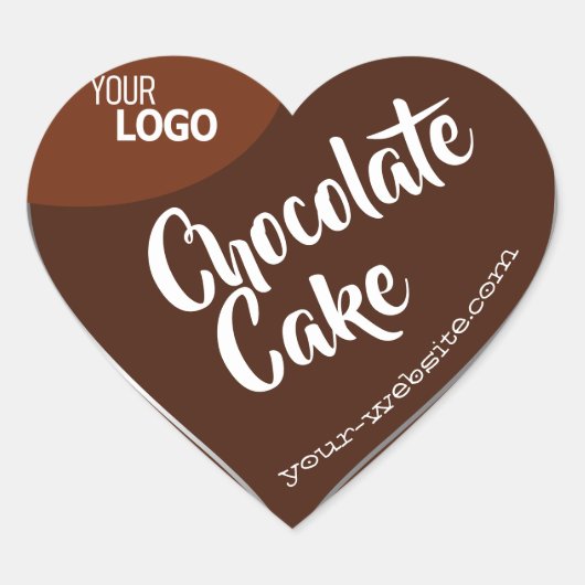 Chocolate Brown Silver Lijst Logo Sjabloon Hart Sticker (Voorkant)