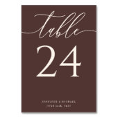 Chocolate Brown Simple Elegant Seating Kaart (Achterkant)