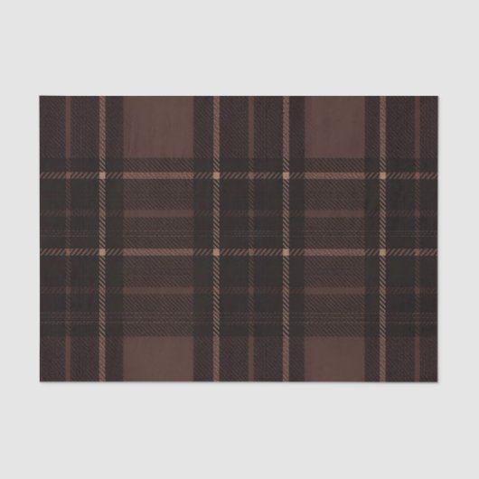Chocolate Brown Tartan Tissue Paper Tissuepapier (Voorkant)