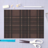 Chocolate Brown Tartan Tissue Paper Tissuepapier (Craft)