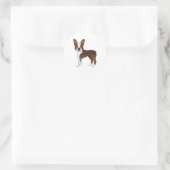 Chocolate Brown Terrier Cute Cartoon Dog Ronde Sticker (Tas)
