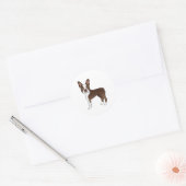 Chocolate Brown Terrier Cute Cartoon Dog Ronde Sticker (Envelop)