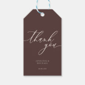 Chocolate Brown Thank You Simple Cadeaulabel (Voorkant)
