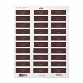 Chocolate Brown trouwt trouwadres maaien Etiket (Full Sheet)
