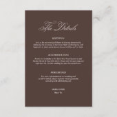 Chocolate Brown Wedding Details Informatiekaartje (Voorkant)
