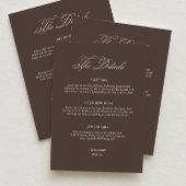 Chocolate Brown Wedding Details Informatiekaartje