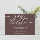 Chocolate Brown Wedding Save Date Photo Save The Date (Staand voorkant)
