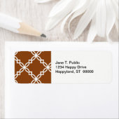 Chocolate Brown WhLarge Fancy Quatrefoil Pattern Etiket (Insitu)