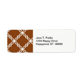 Chocolate Brown WhLarge Fancy Quatrefoil Pattern Etiket (Voorkant)
