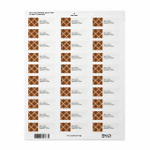 Chocolate Brown WhLarge Fancy Quatrefoil Pattern Etiket (Full Sheet)