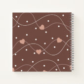 Chocolate Brown with Pink Hearts Pattern Notitieboek (Achterkant)