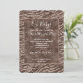 Chocolate Brown Zebra Glitter Baby shower Kaart (Staand voorkant)