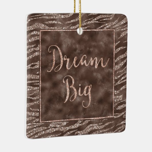 Chocolate Brown Zebra Glitter Dream Keramisch Ornament (Rechts)