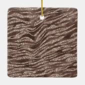 Chocolate Brown Zebra Glitter Dream Keramisch Ornament (Achterkant)