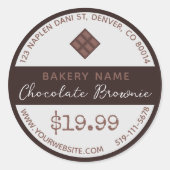 Chocolate Brownie Bakery Round Sticker (Voorkant)