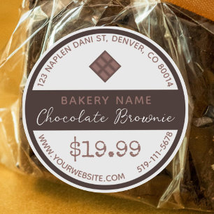 Chocolate Brownie Bakery Round Sticker