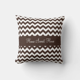 Chocolate Brownie Brown Chevron Kussen