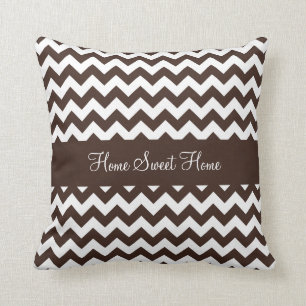 Chocolate Brownie Brown Chevron Kussen