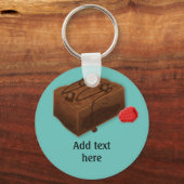 Chocolate Brownie met Choc-blokken en frambozen Sleutelhanger (Voorkant)