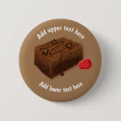 Chocolate Brownie Traybake - Choc-dessertslogan Ronde Button 5,7 Cm (Voorkant)