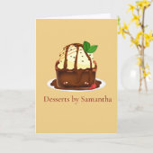 Chocolate Brownie With Vanilla Ice Cream Kaart (Gele Bloem)