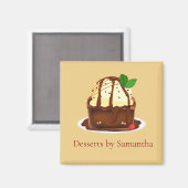 Chocolate Brownie With Vanilla Ice Cream Magneet (Voorkant / Achterkant)